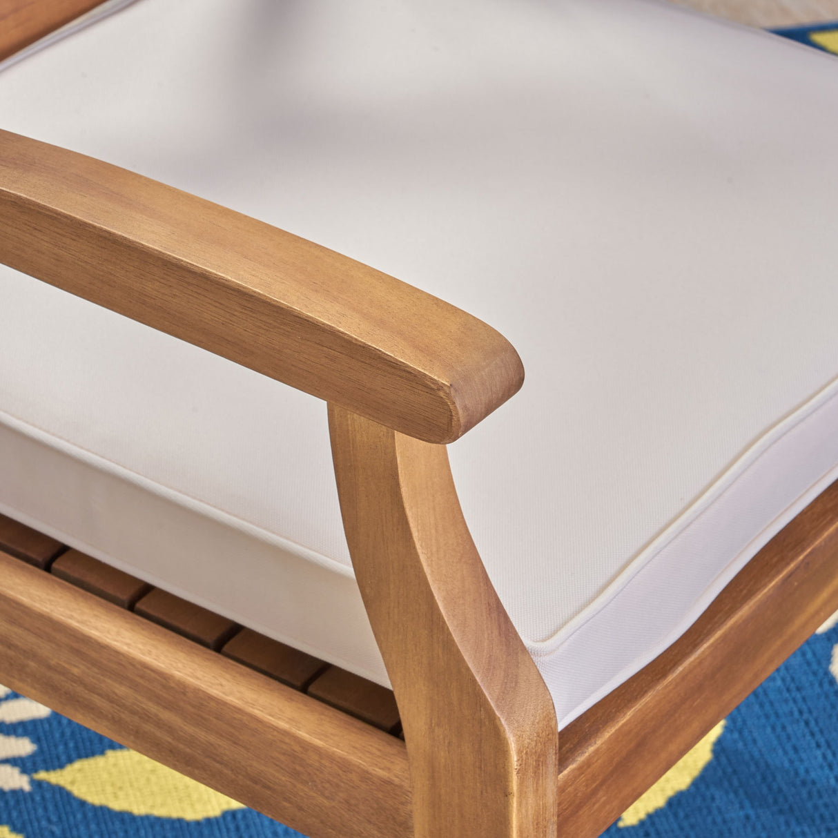 Peter Outdoor Acacia Wood Dining Chair Set of 2