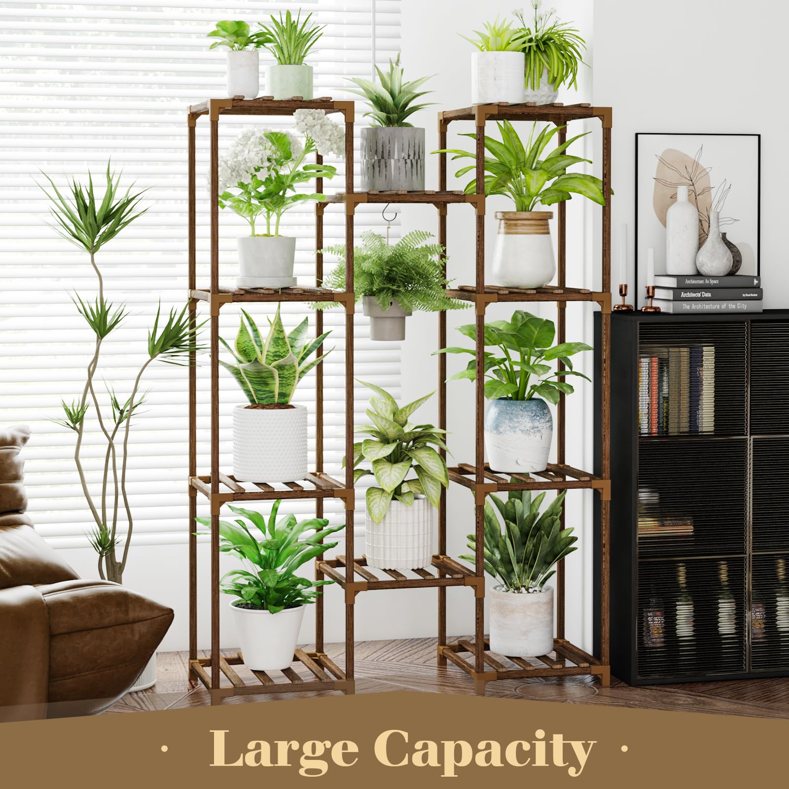 Bamworld 10-Tier Wooden Plant Stand