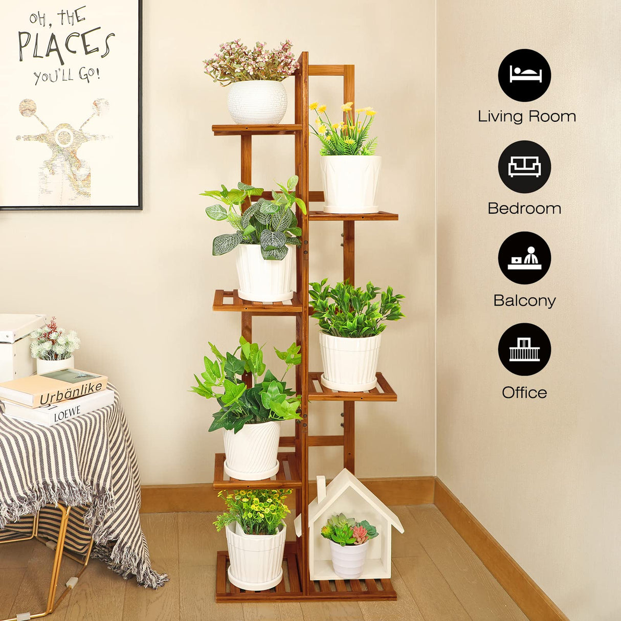 6 Tier Bamboo Plant Stand - Indoor Tall Plant