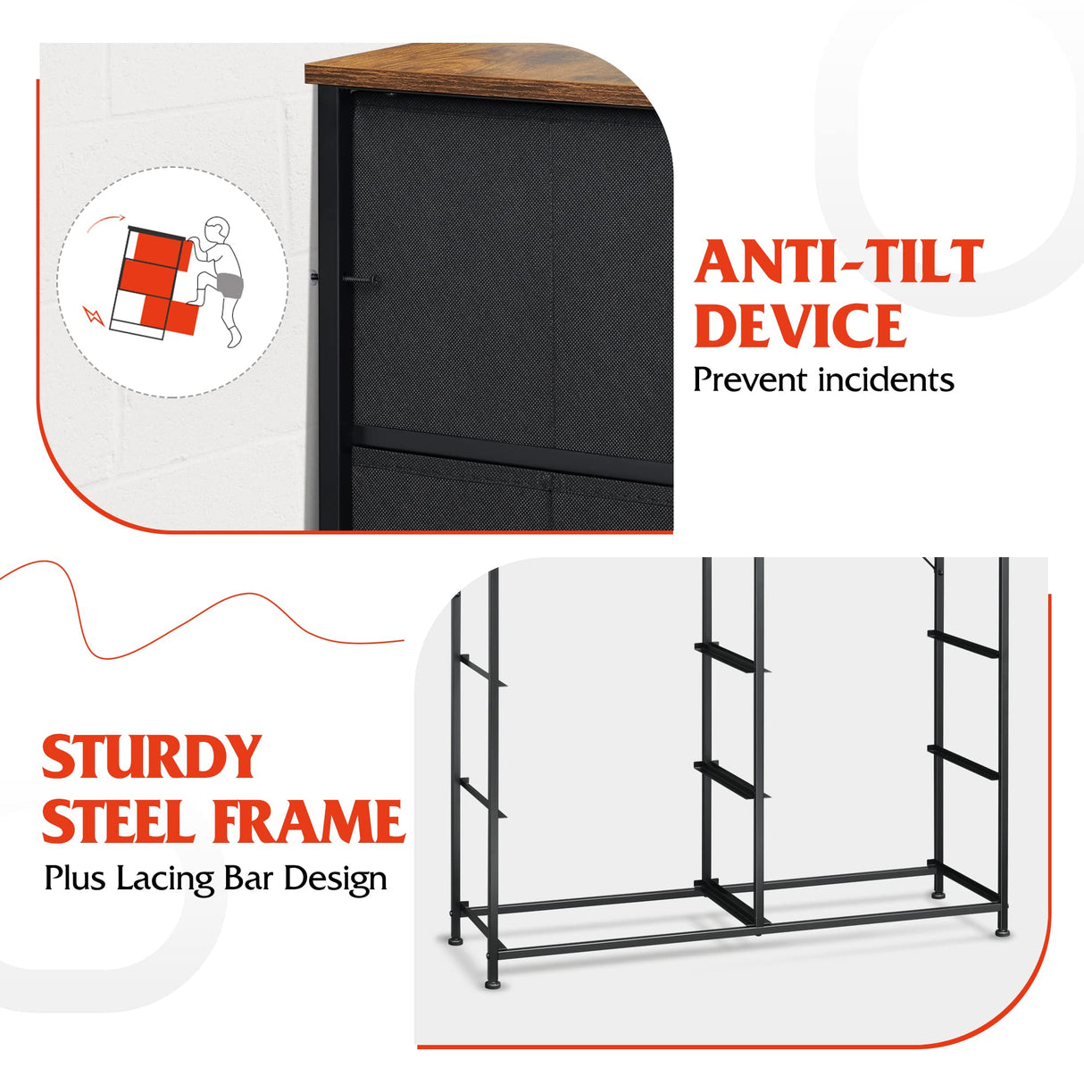 9-Drawer Dresser, Fabric Storage Tower for Bedroom, Hallway, Closet