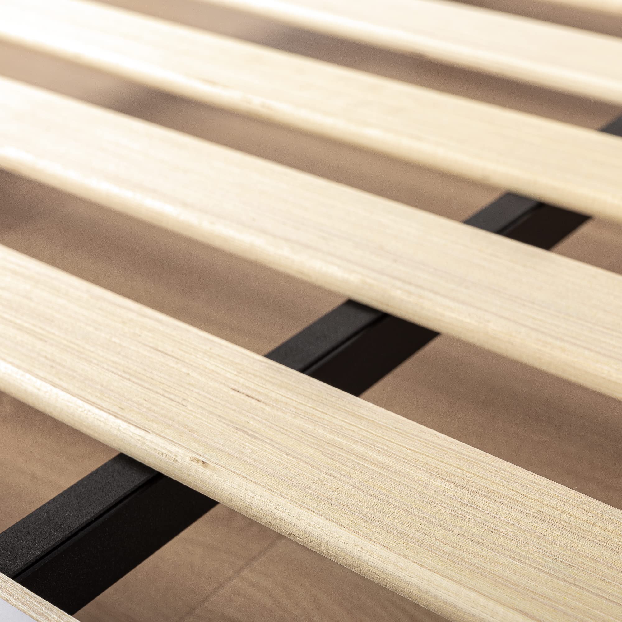 Suzanne 37 Inch Bamboo and Metal Platform Bed Frame=