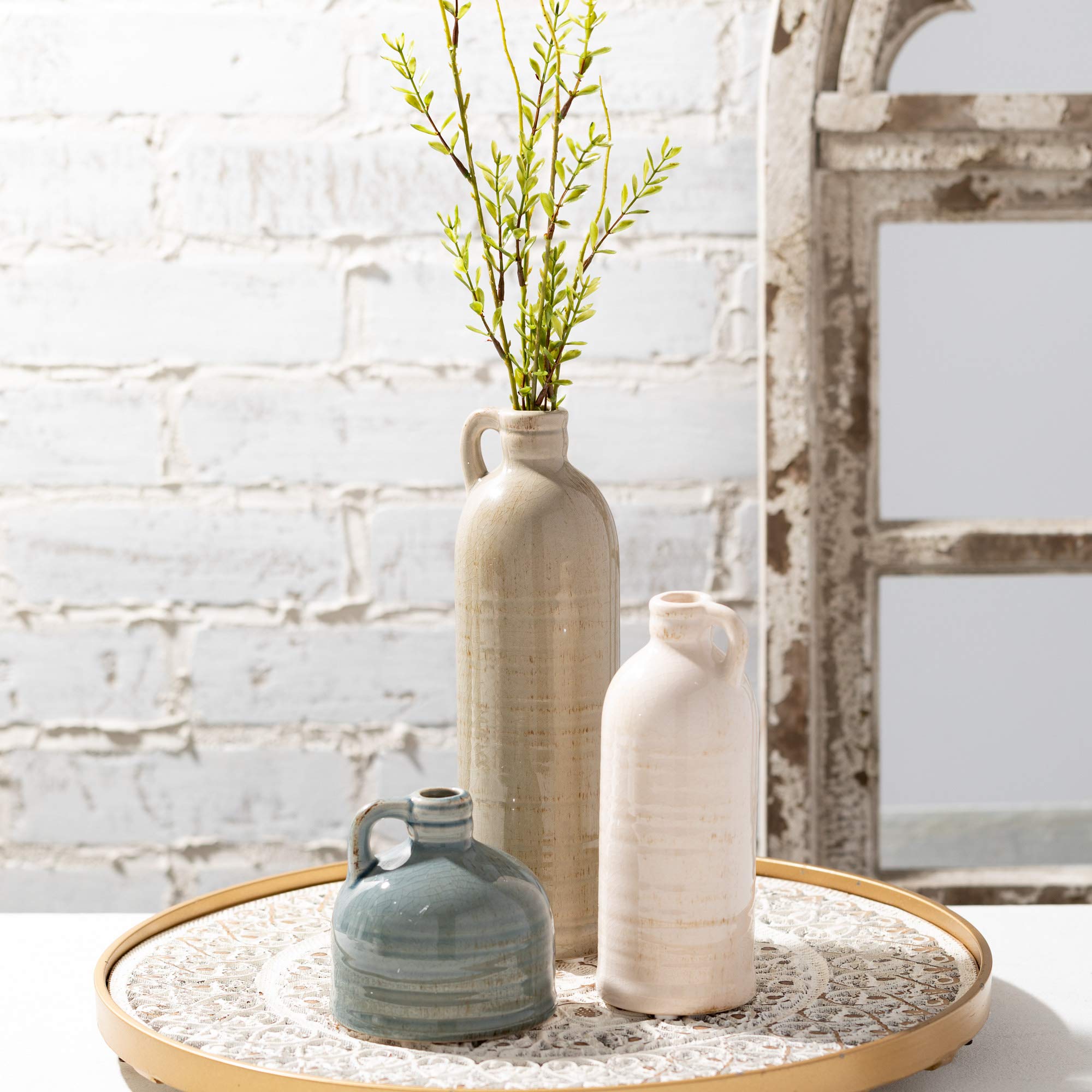 Ceramic Jug Vase Set, Farmhouse Decor