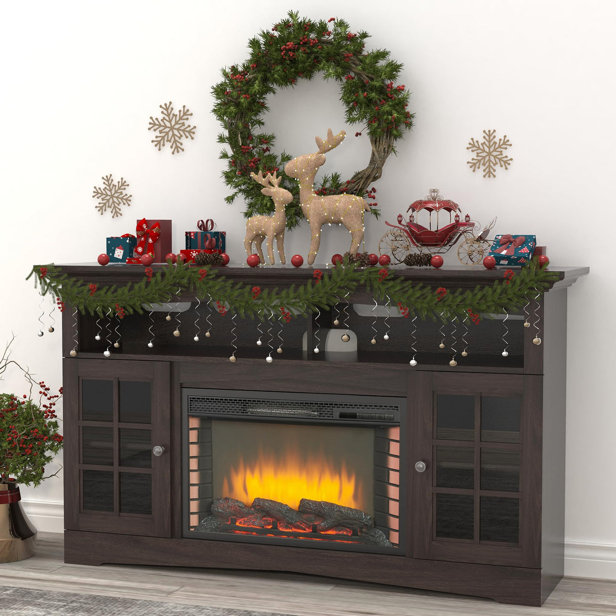 TV Entertainment Center with 28" Fireplace