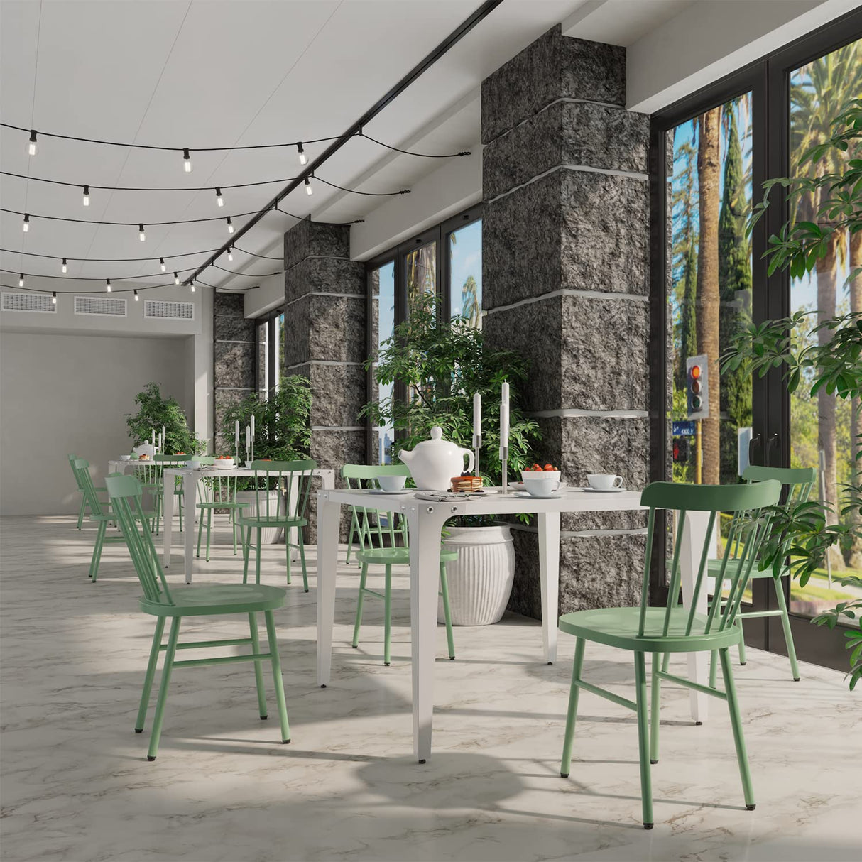 Outdoor Windsor Style Metal Side Chair