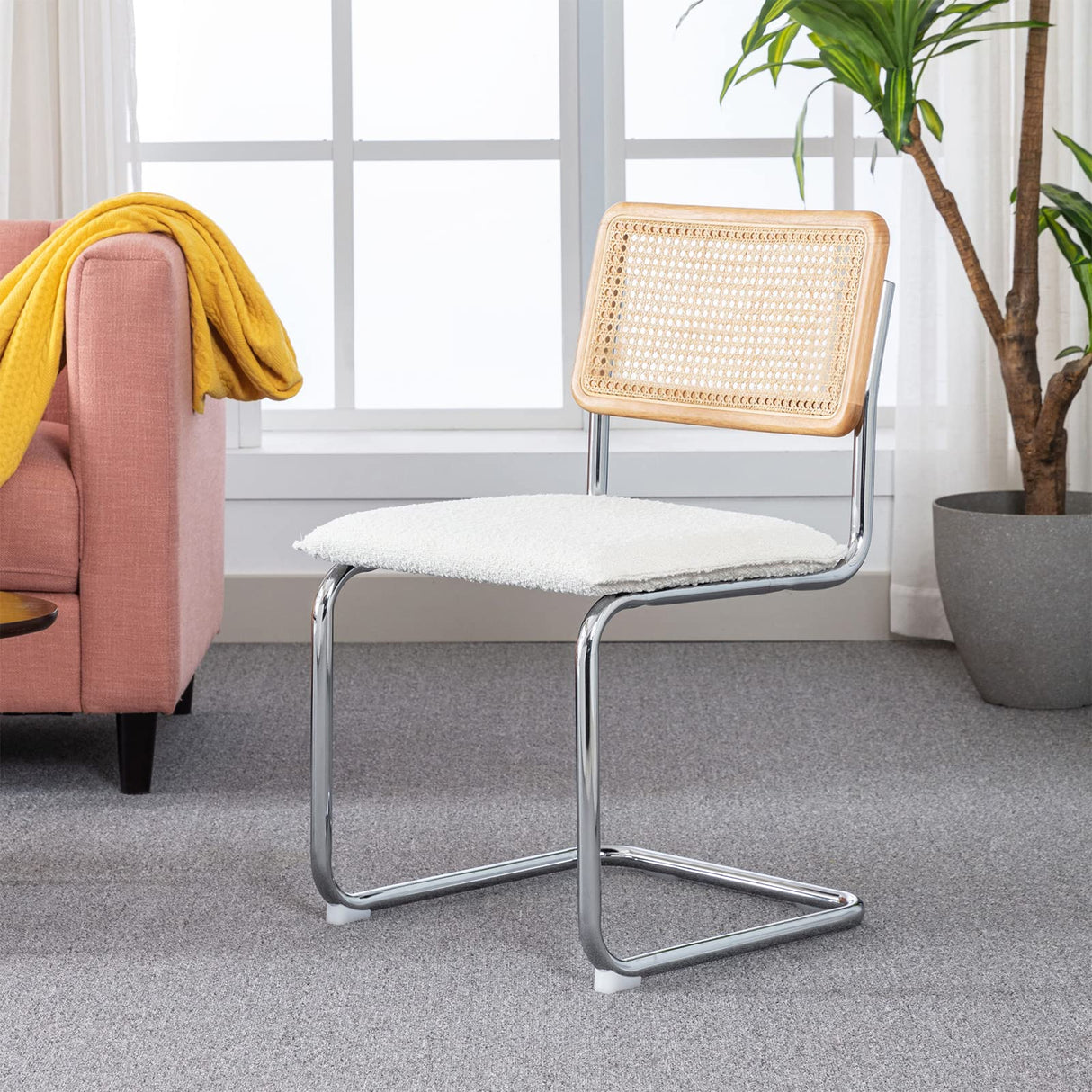 Rattan Dining Chairs with Cane Backrest