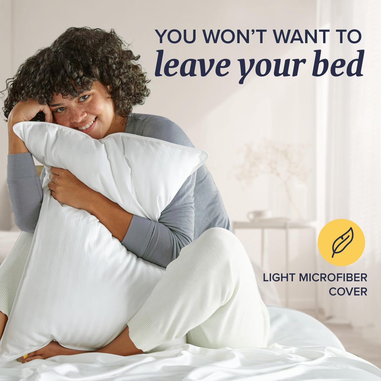 Bed Pillows Standard / Queen Size Set of 2 - Microfiber Pillows