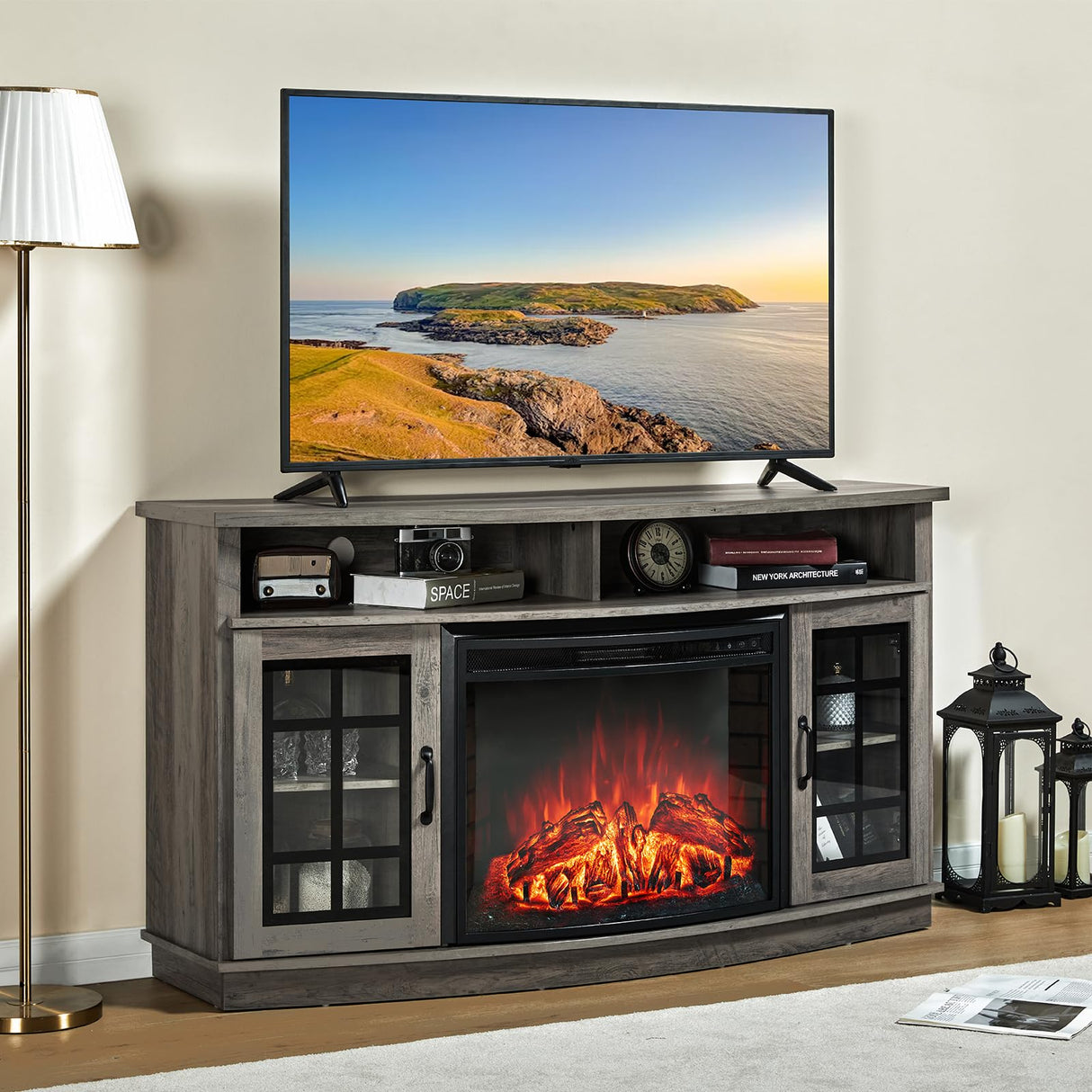Electric Fireplace Media Entertainment Center