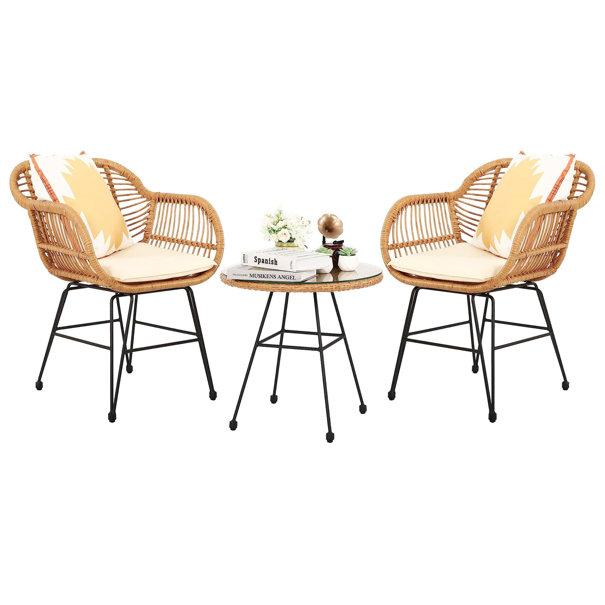 3 Piece Patio Set, Outdoor Bistro Set, Balcony Furniture