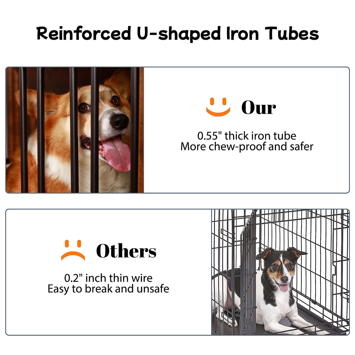 Dog Crate Furniture, 39.37" Double Doors Wooden Dog Kennel End Table, Indoor Dog House