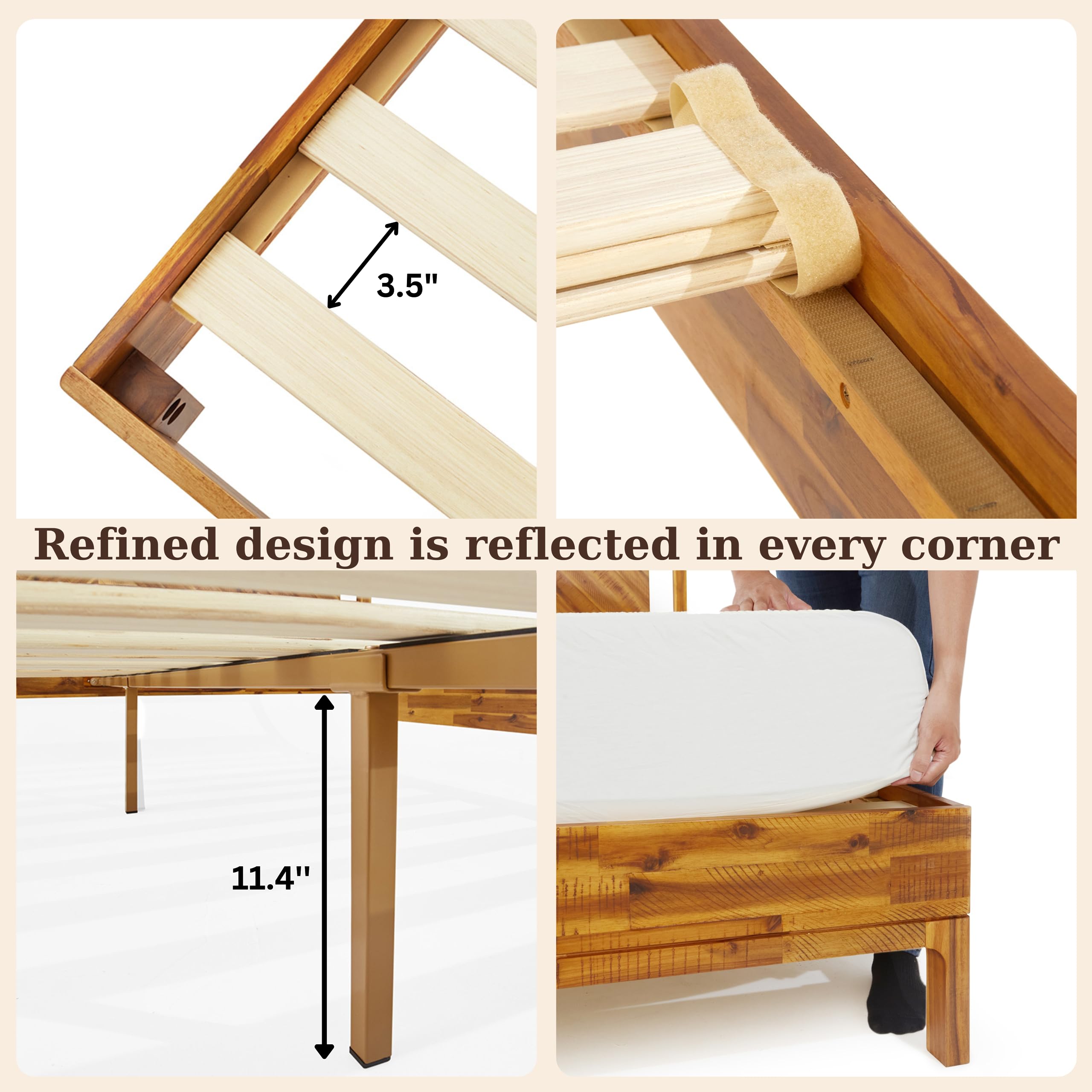 Vivian 14 Inch Deluxe Bed Frame with Headboard