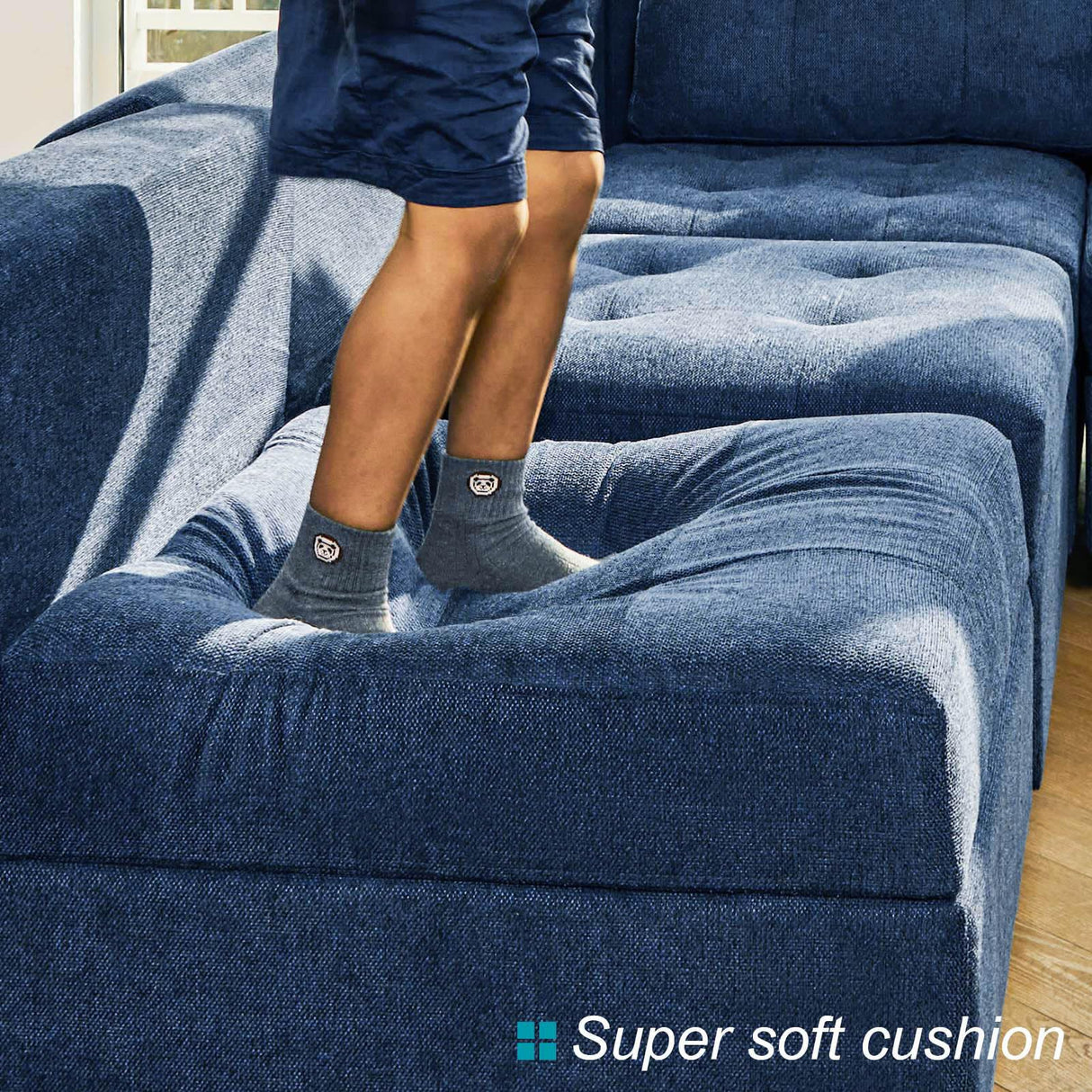 Sofa Couch with Reversible Chaises 6 seat Sectional Couch