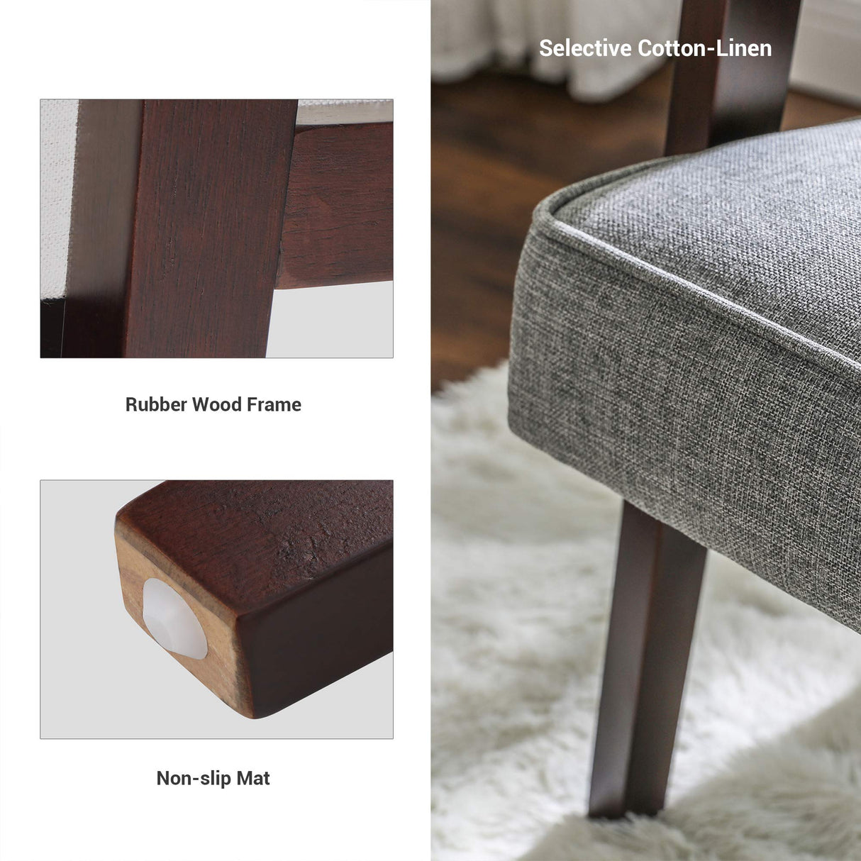 Leisure Chair with Solid Wood Armrest and Feet, Mid-Century Modern Accent Sofa