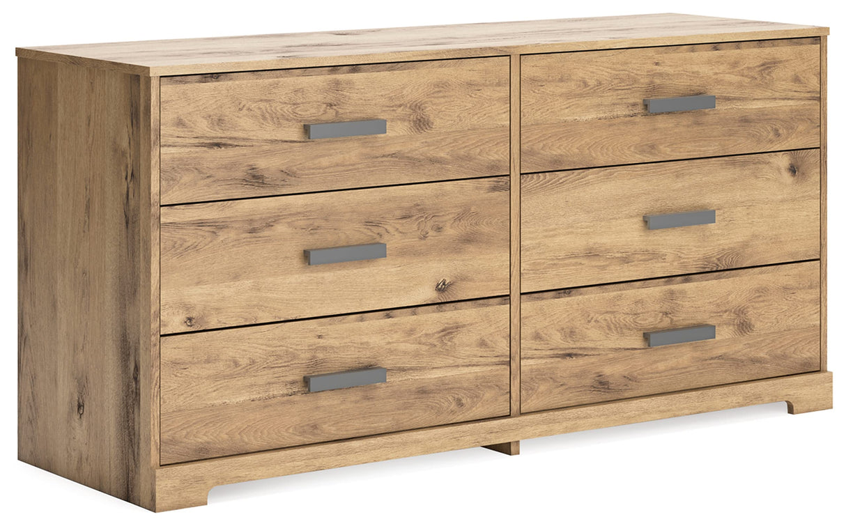 Larstin Rustic 6 Smooth-Gliding Drawer Dresser, Brown