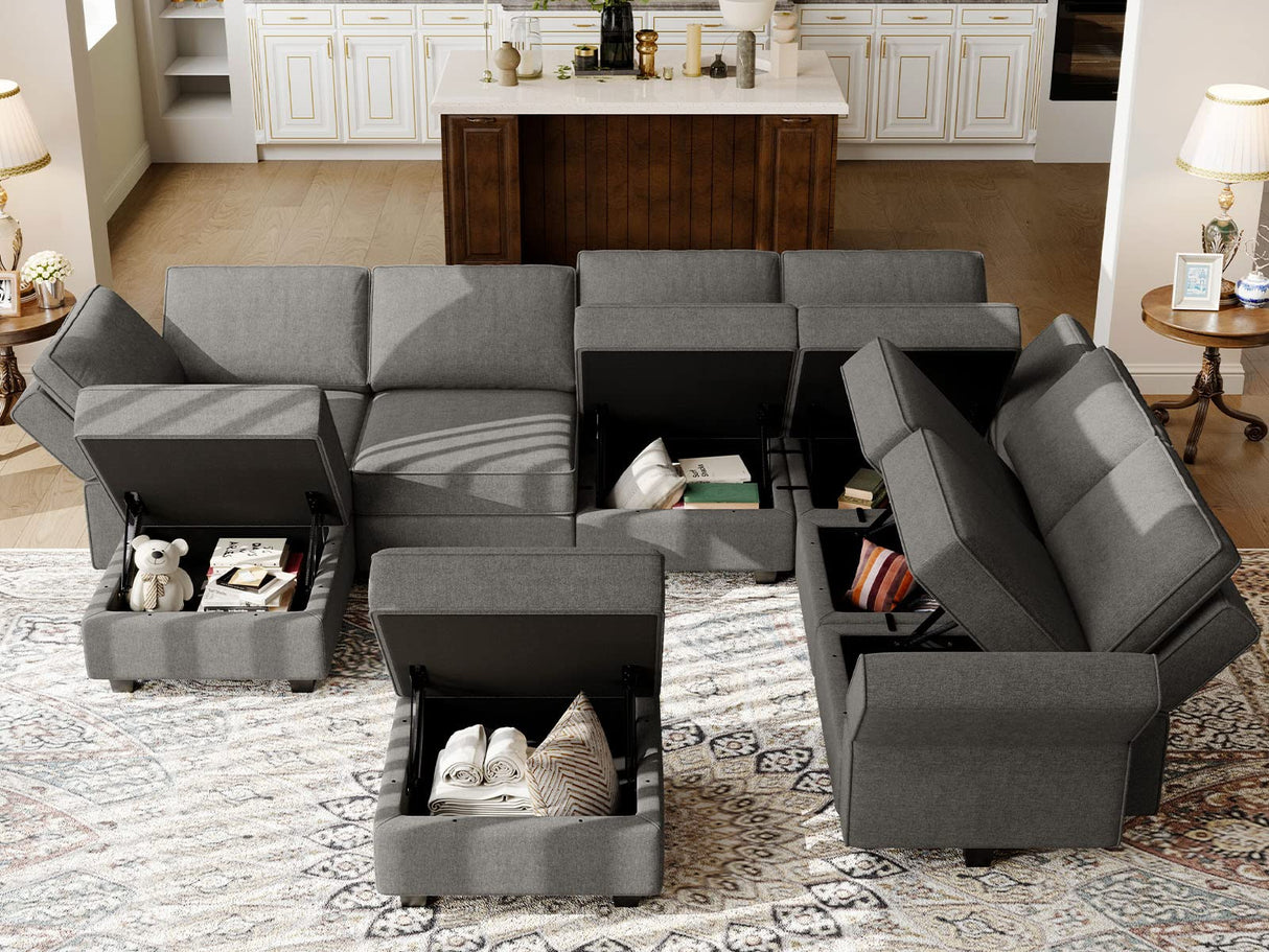 Oversized Modular Sectional Sofa U Shaped Couch Set with Storage Seat Convertible