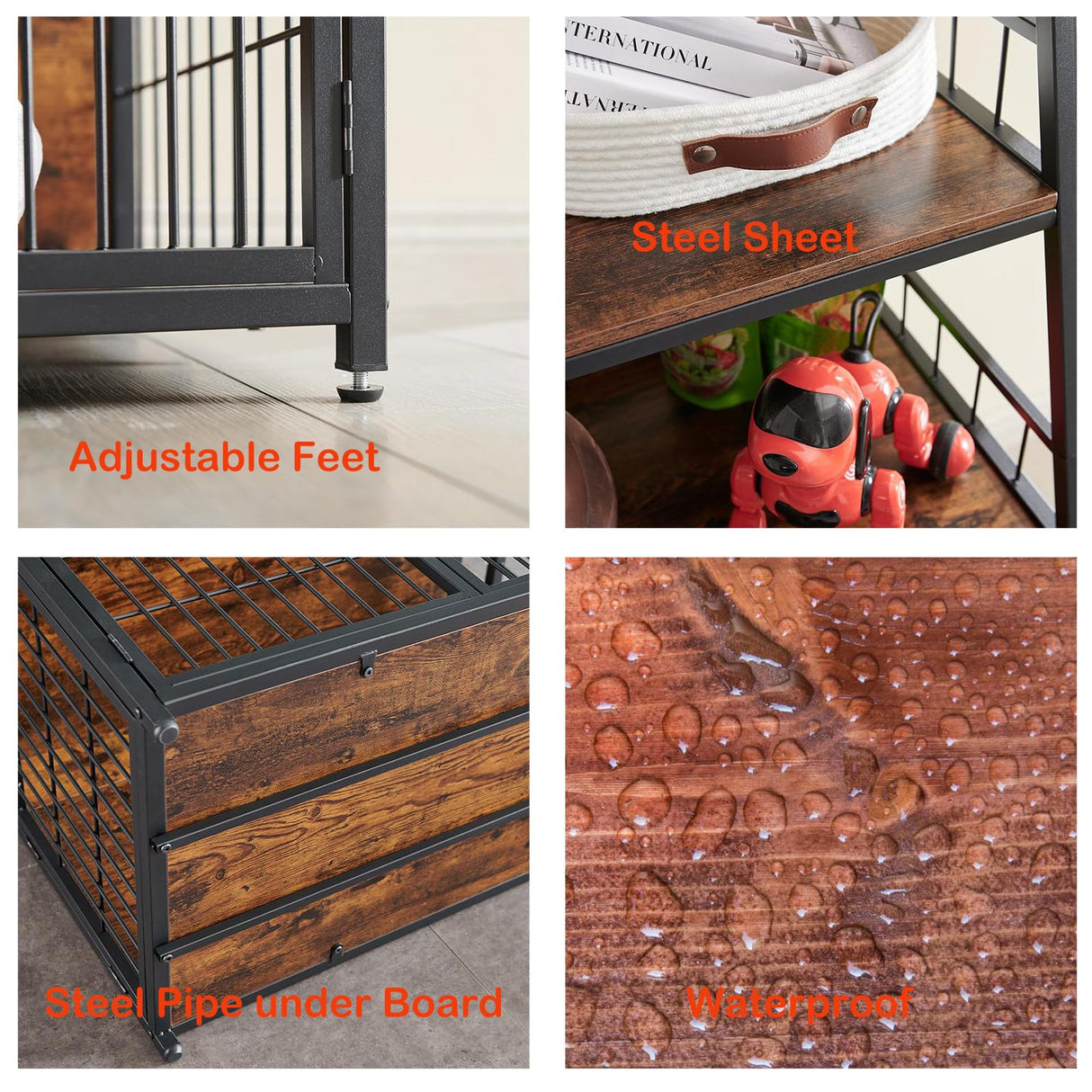 Furniture Style Dog Crate for Small Dog, Heavy Duty Anti-Chew Dog Kennel Furniture