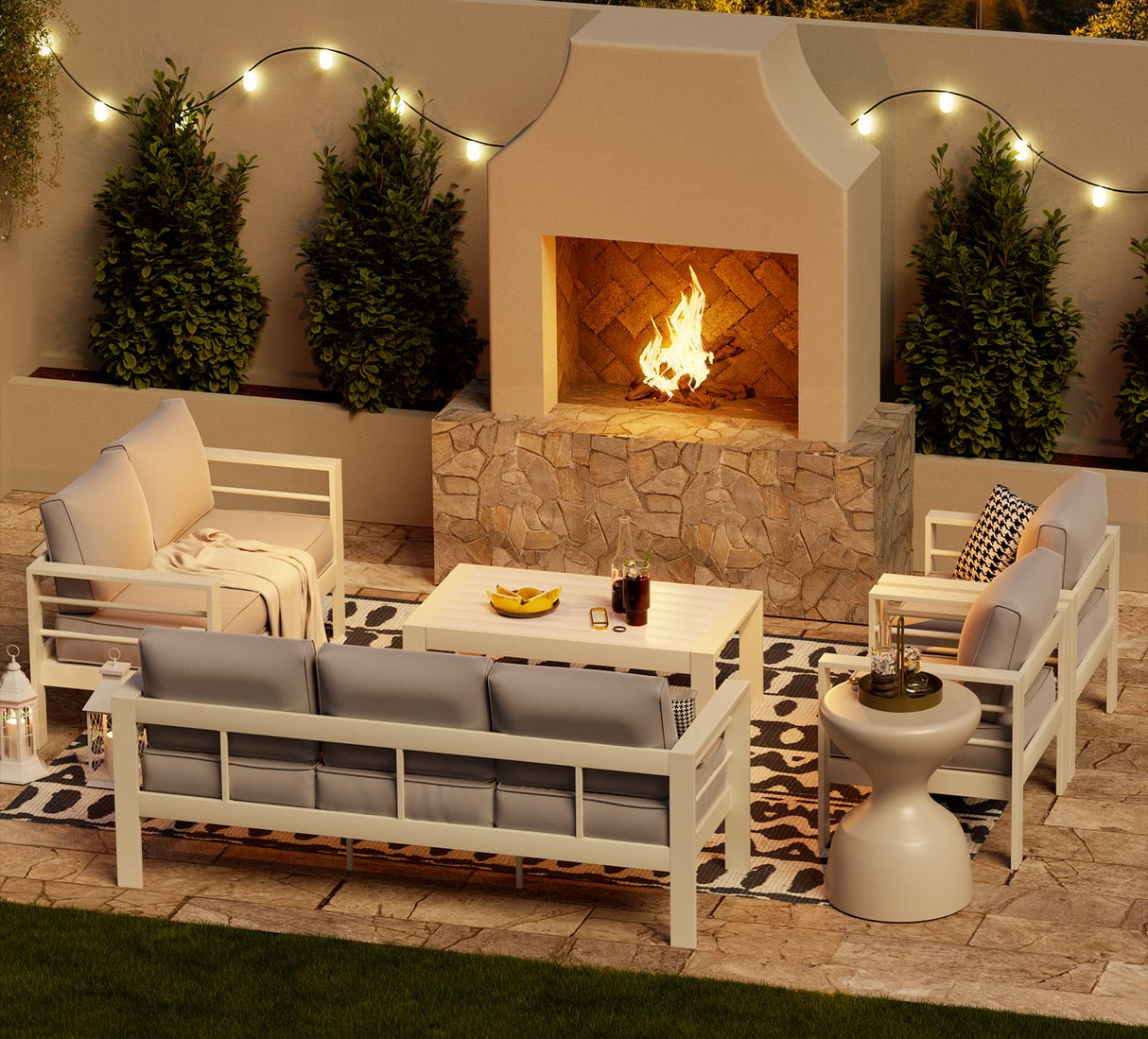 Oversized Aluminum Patio Furniture Set