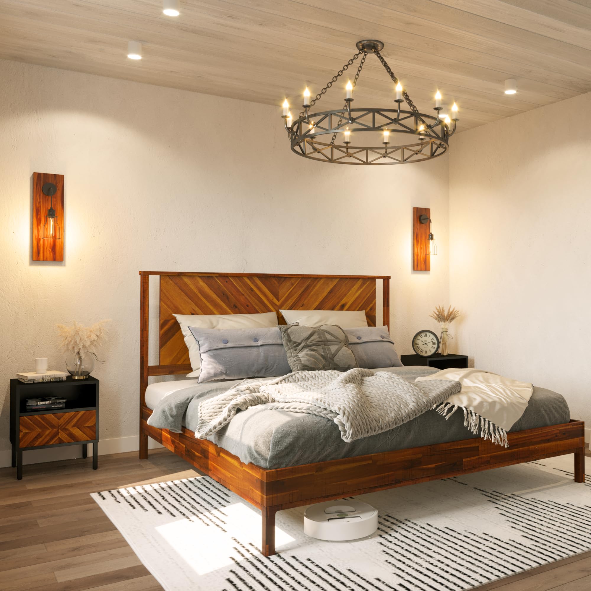 Vivian 14 Inch Deluxe Bed Frame with Headboard