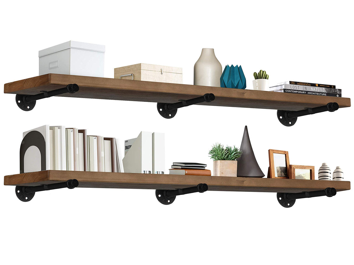 Industrial Rustic Wood Wall Shelf Extra Thickness Modern Interior Decor Floating Shelves