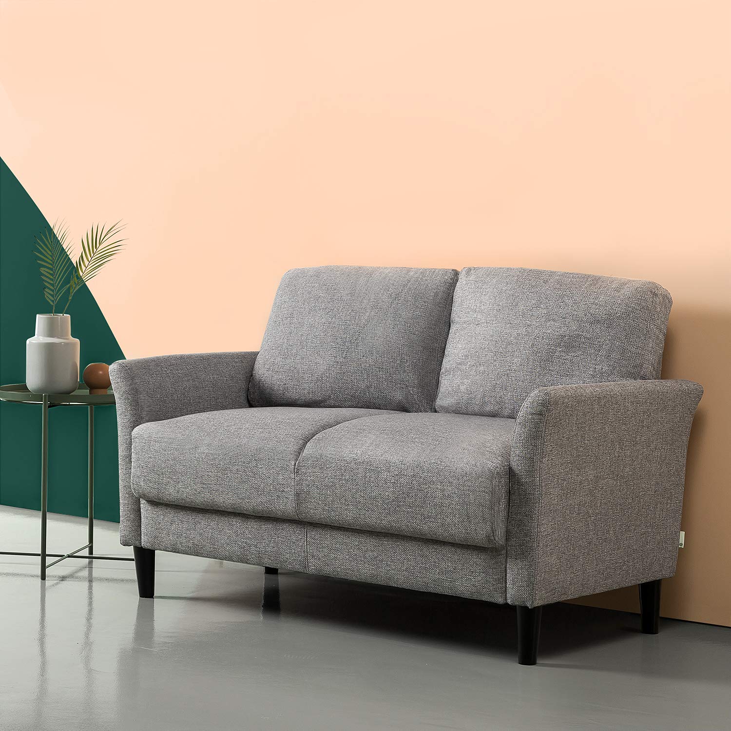 Jackie Loveseat Sofa / Easy, Tool-Free Assembly, Soft Grey