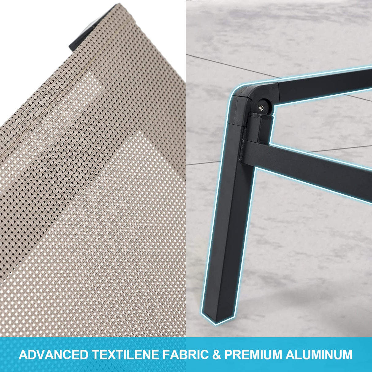 Chaise Lounge Outdoor, Aluminum Outdoor Chaise Lounge Set of 2