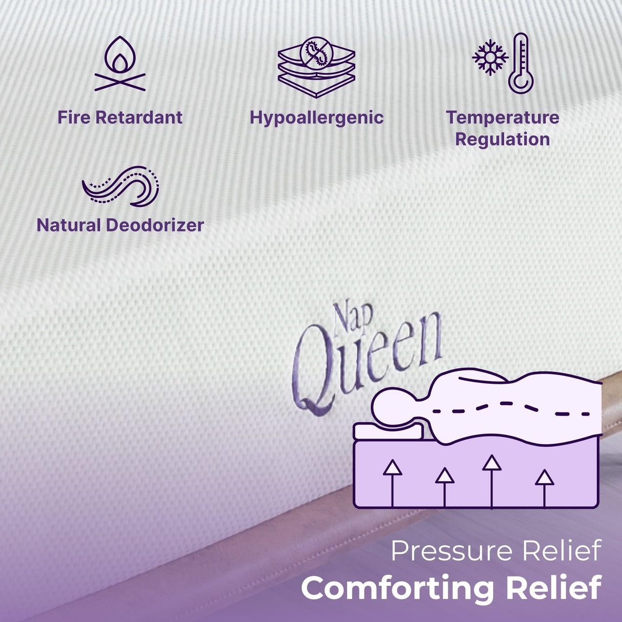 12 Inch Queen Size Mattress, Charcoal Memory Foam Mattress