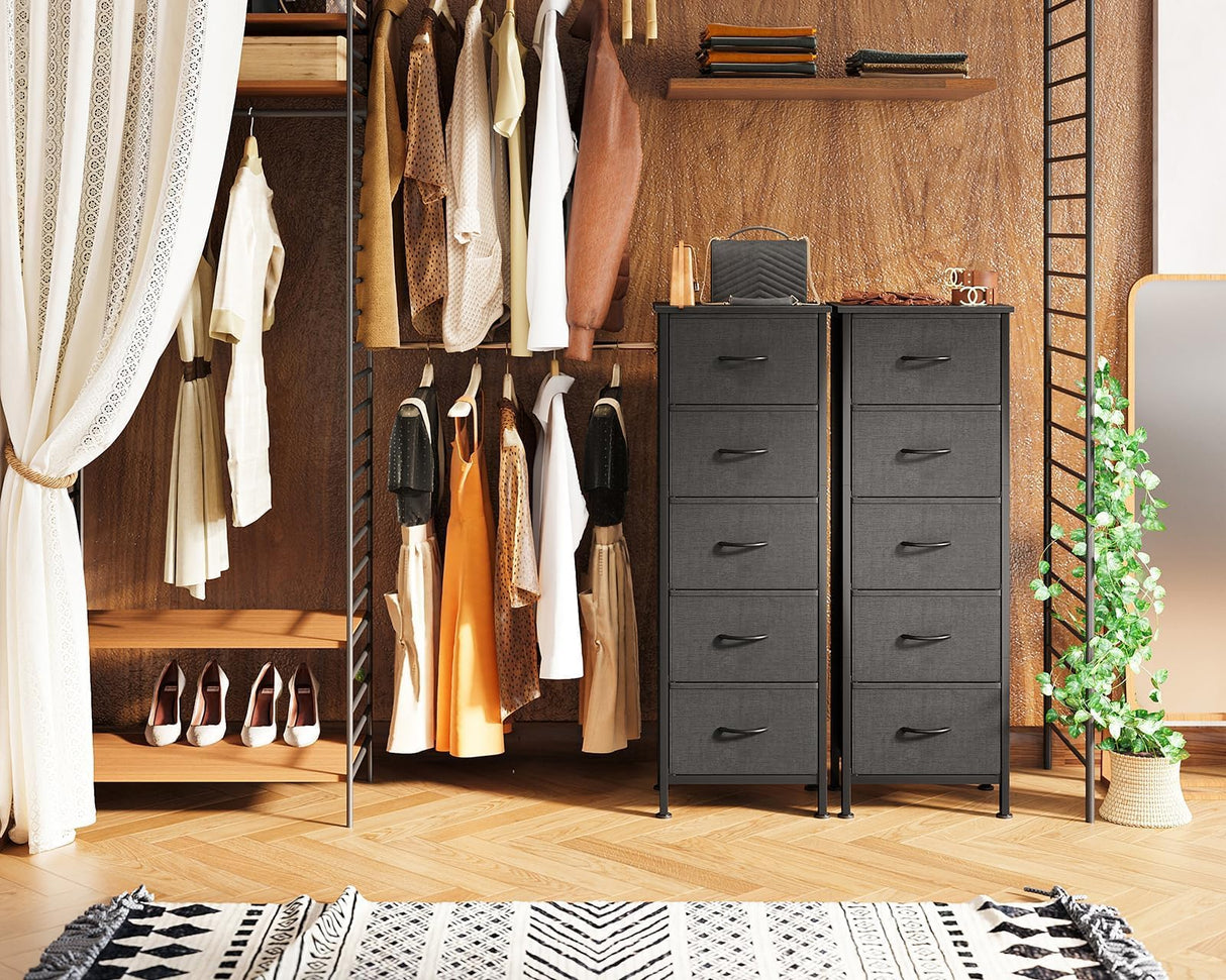 Dresser for Bedroom with 5 Storage Drawers, 48" Tall Dresser Chest of Drawers Fabric