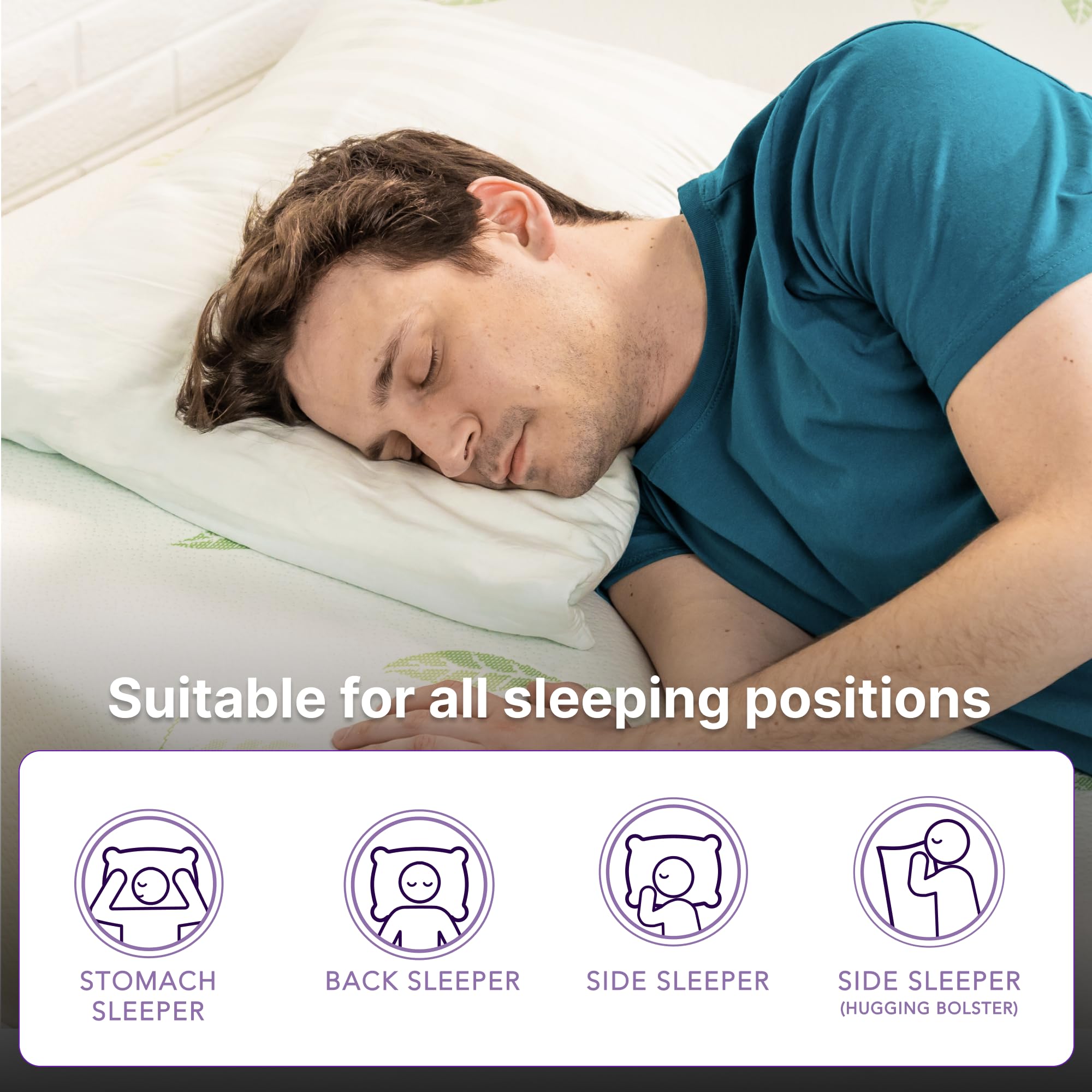 Full Size Mattress, 12 Inch Anula Green Tea Infused Foam Mattress