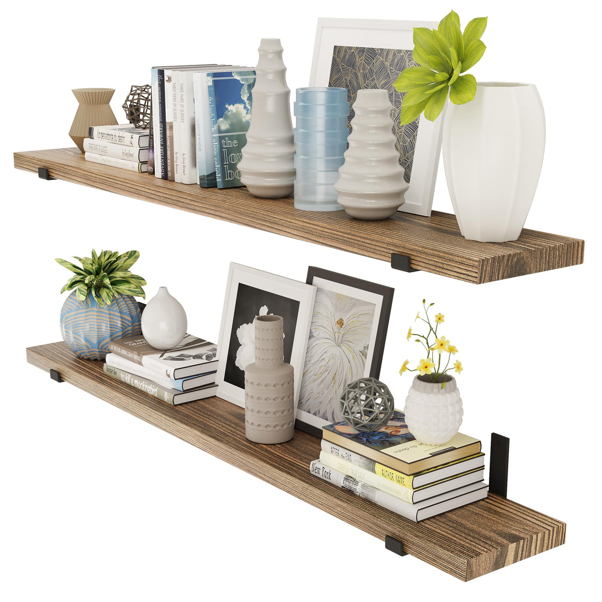 Forte 60"x9.5" Floating Shelves for Wall Storage, Wall Bookshelf, Wall Shelves