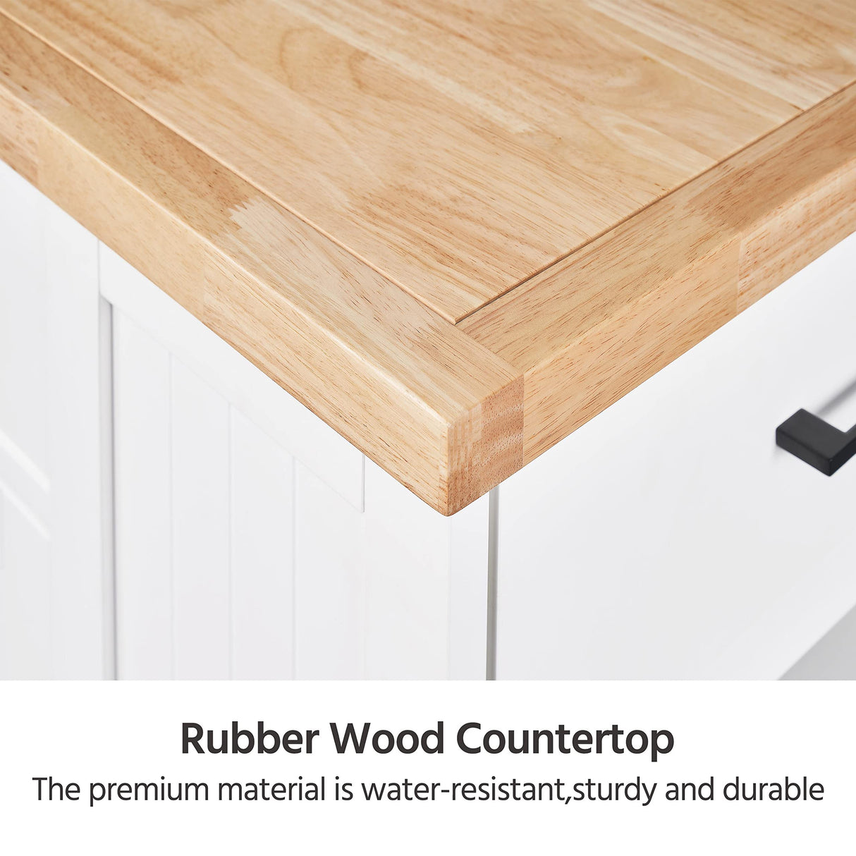 Rolling Kitchen Island Cart with 3 Drawers, Kitchen Storage Cabinet