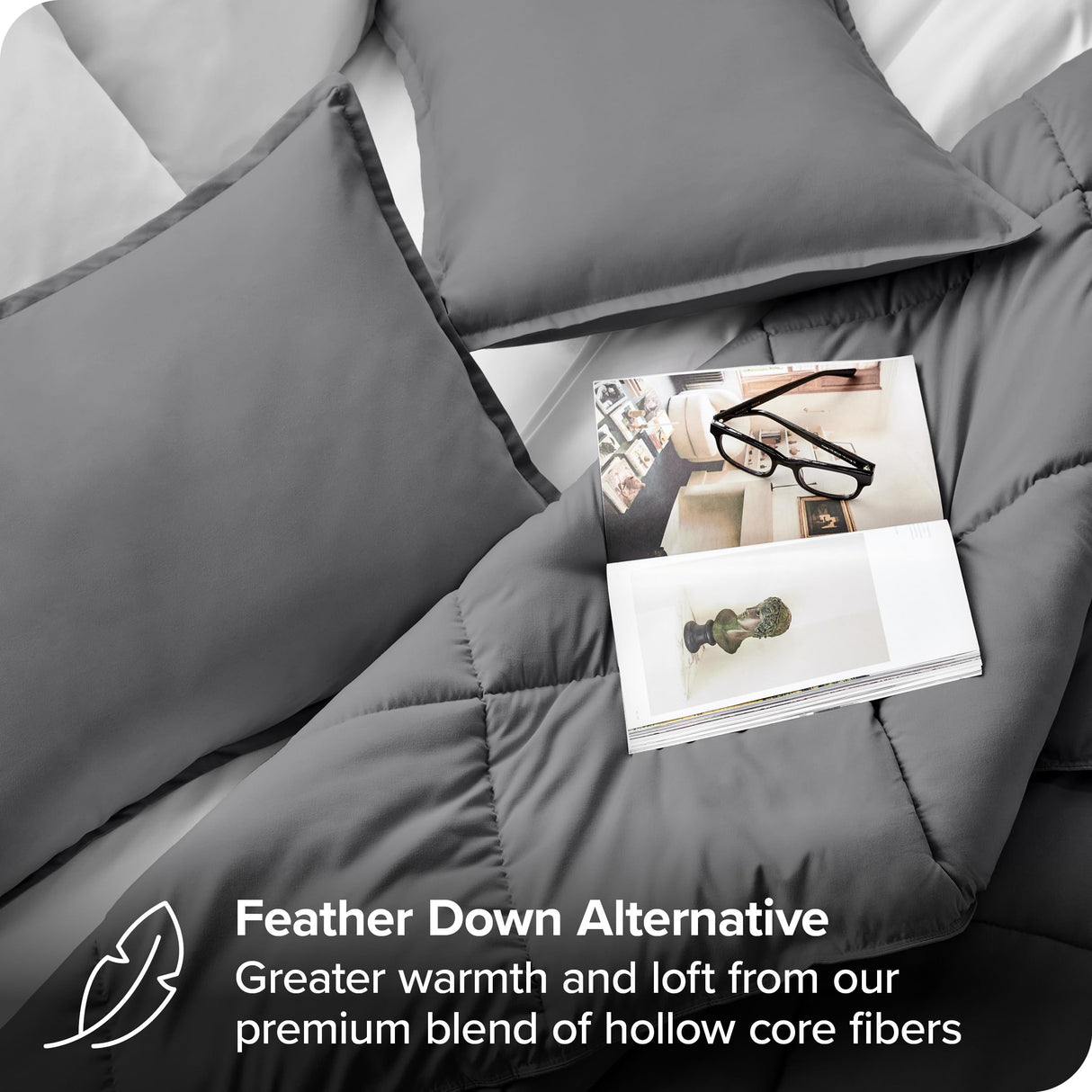 Comforter Set - Queen Size - Ultra-Soft - Goose Down Alternative - Premium 1800 Series