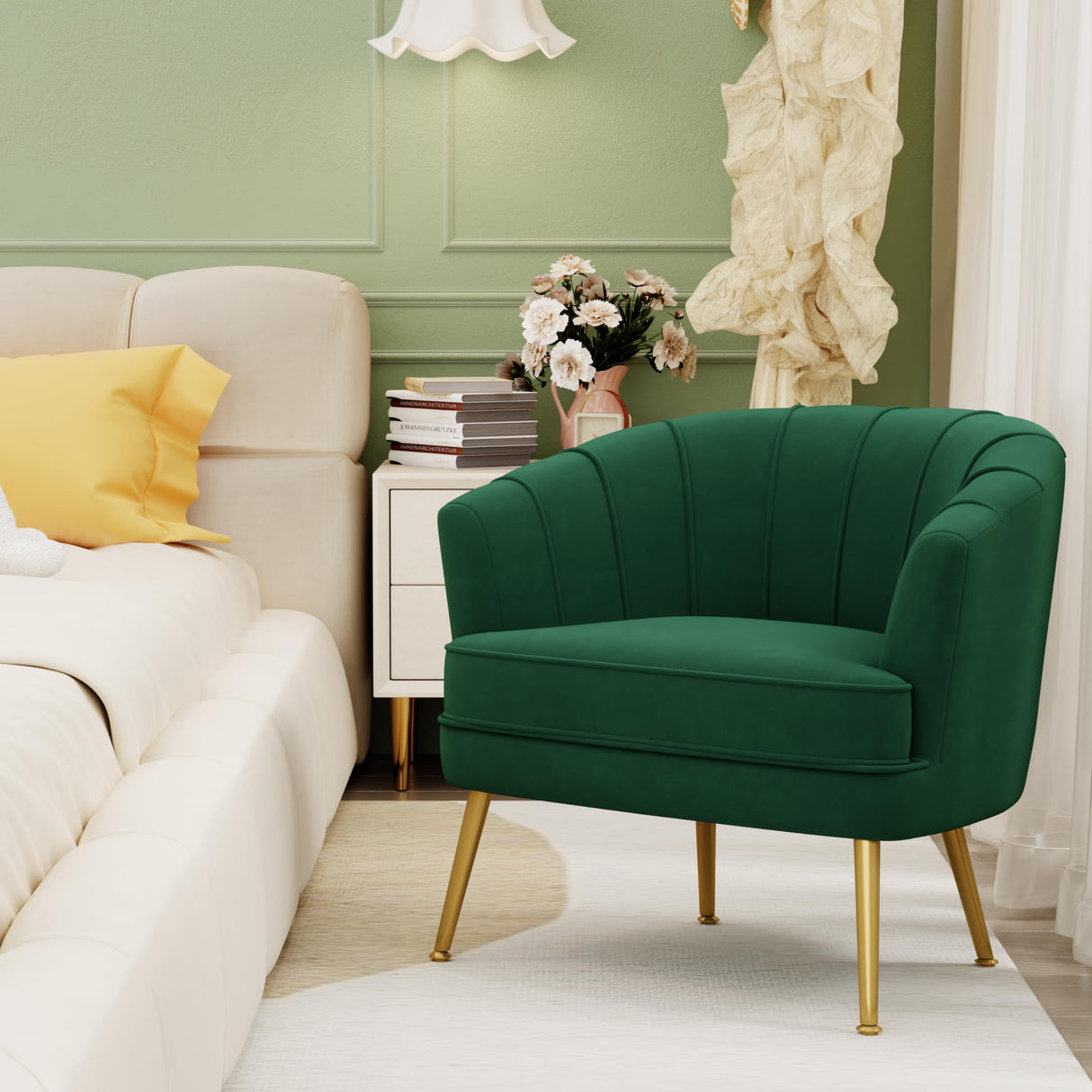 Bedroom Office Velvet Accent Chairs for Living Room