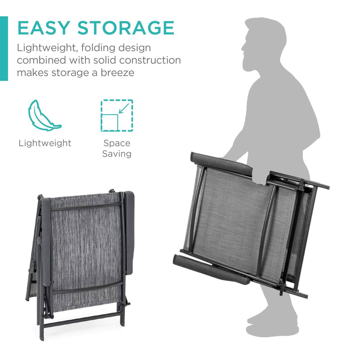 Set of 2 Outdoor Patio Chaise Chair Reclining Folding Pool Lounger