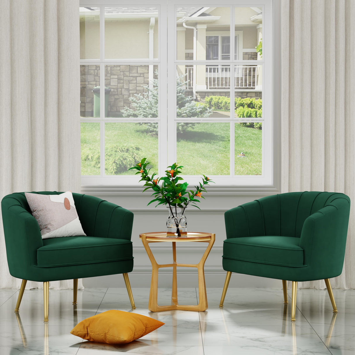 Bedroom Office Velvet Accent Chairs for Living Room