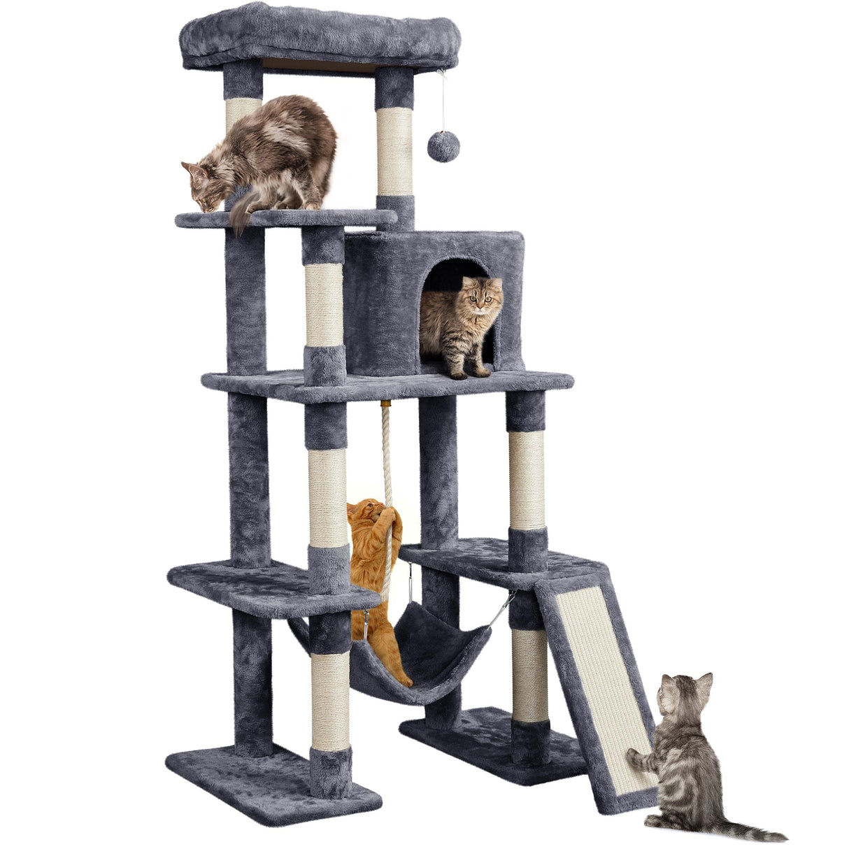 Cat Tree Cat Tower 63 Inches Multi Level Cat