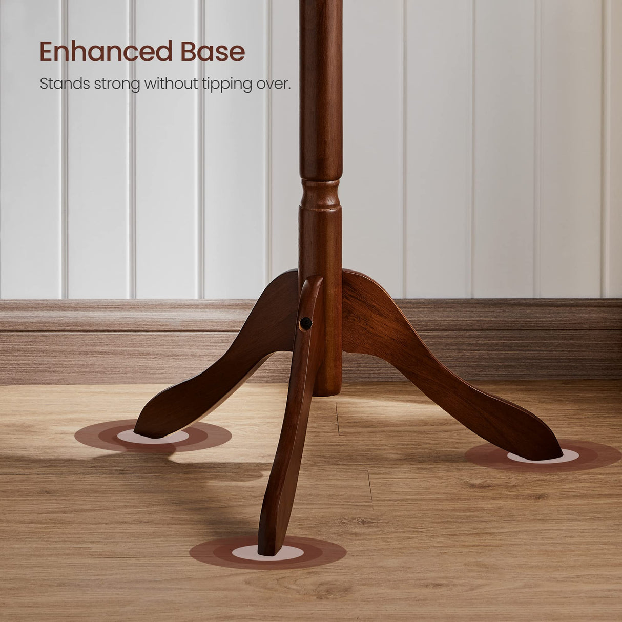 Solid Wood Coat Rack/Stand, Free Standing Hall Coat Tree with 10 Hooks