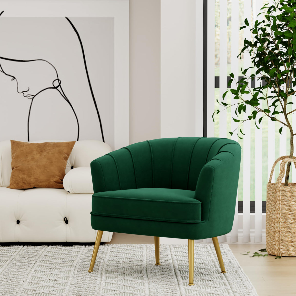 Bedroom Office Velvet Accent Chairs for Living Room