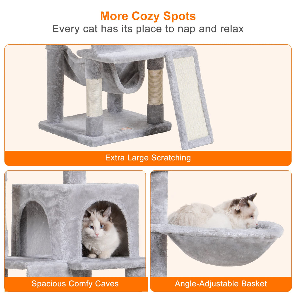 Cat Tree, Cat Tower for Indoor Cats,Multi-Level Cat Furniture Condo for Cats with Padded