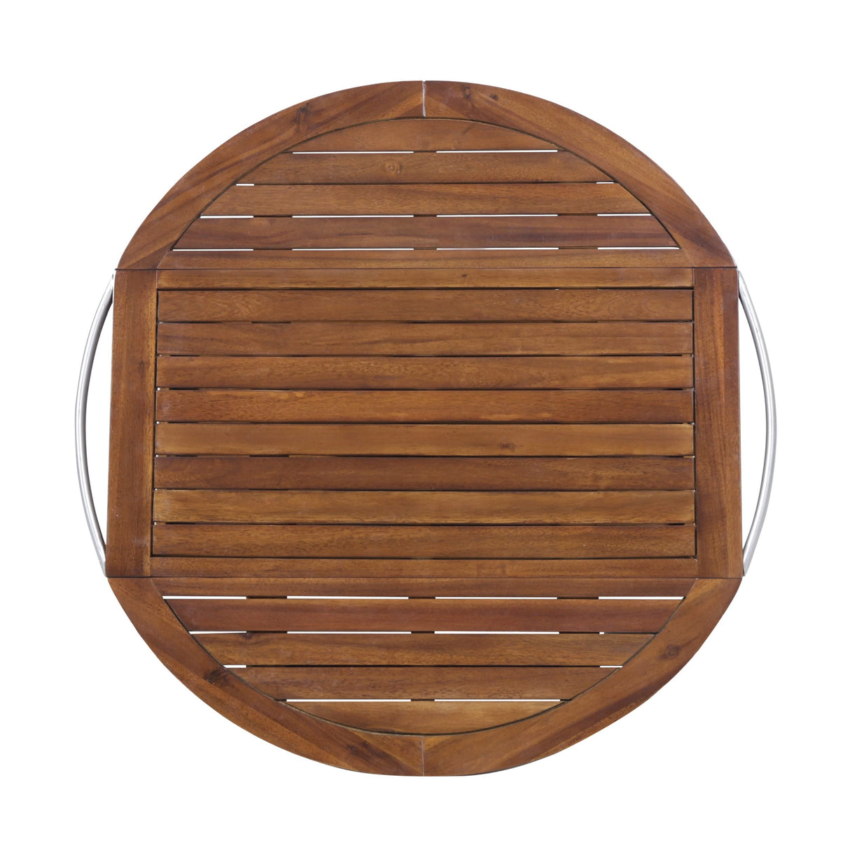 Tillary Tiller Outdoor Acacia Wood Bar Cart Aluminum Accents