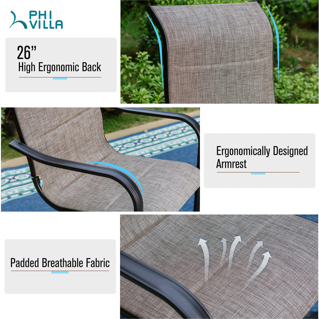 9 pcs Patio Dining Set, Large Square Table with Umbrella Dining Chairs