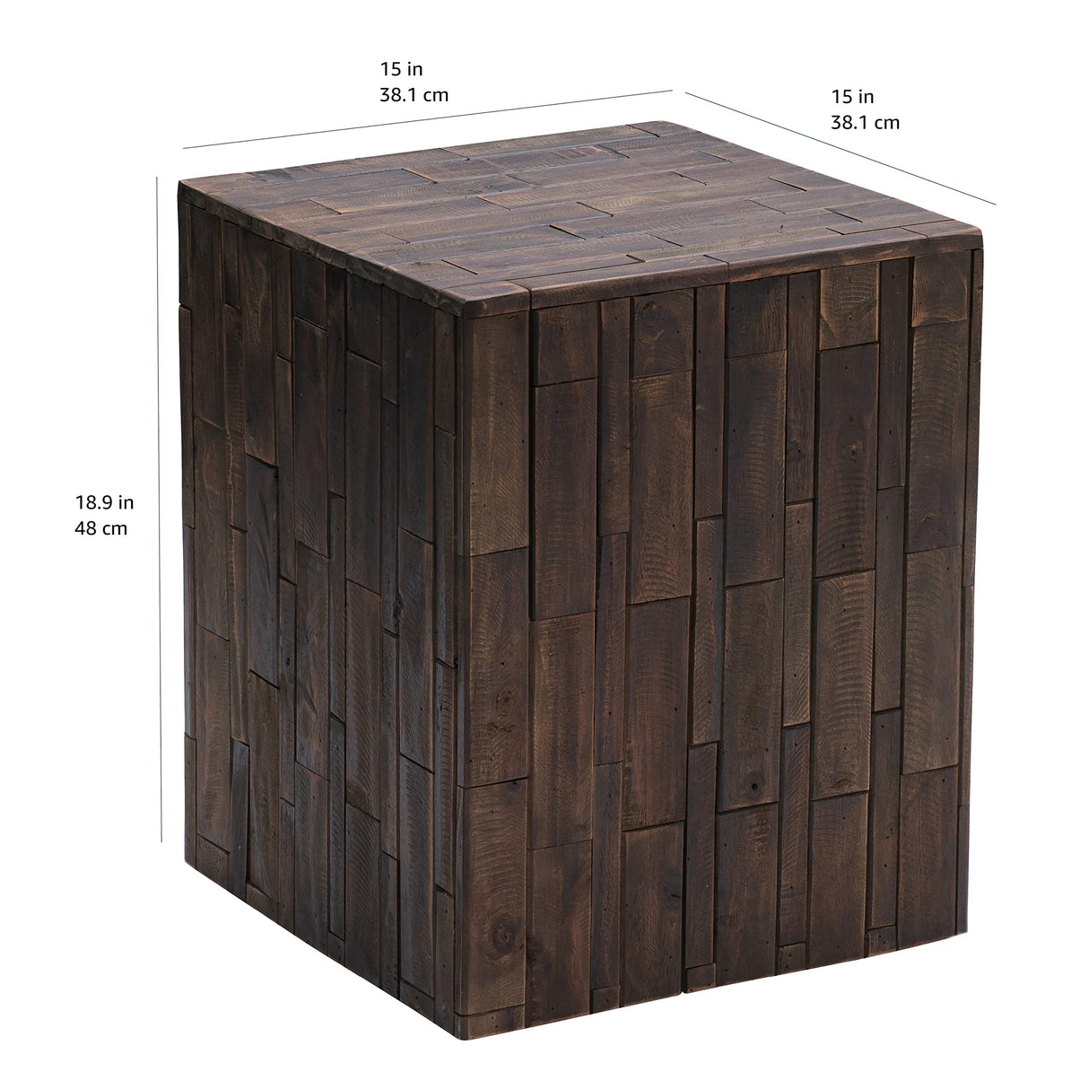 FSC Certified Indoor/Outdoor Recycled Square Wood Stool and Plant Stand