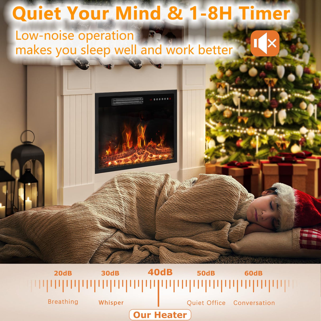 TV Stand with 23" Freestanding Electric Fireplace