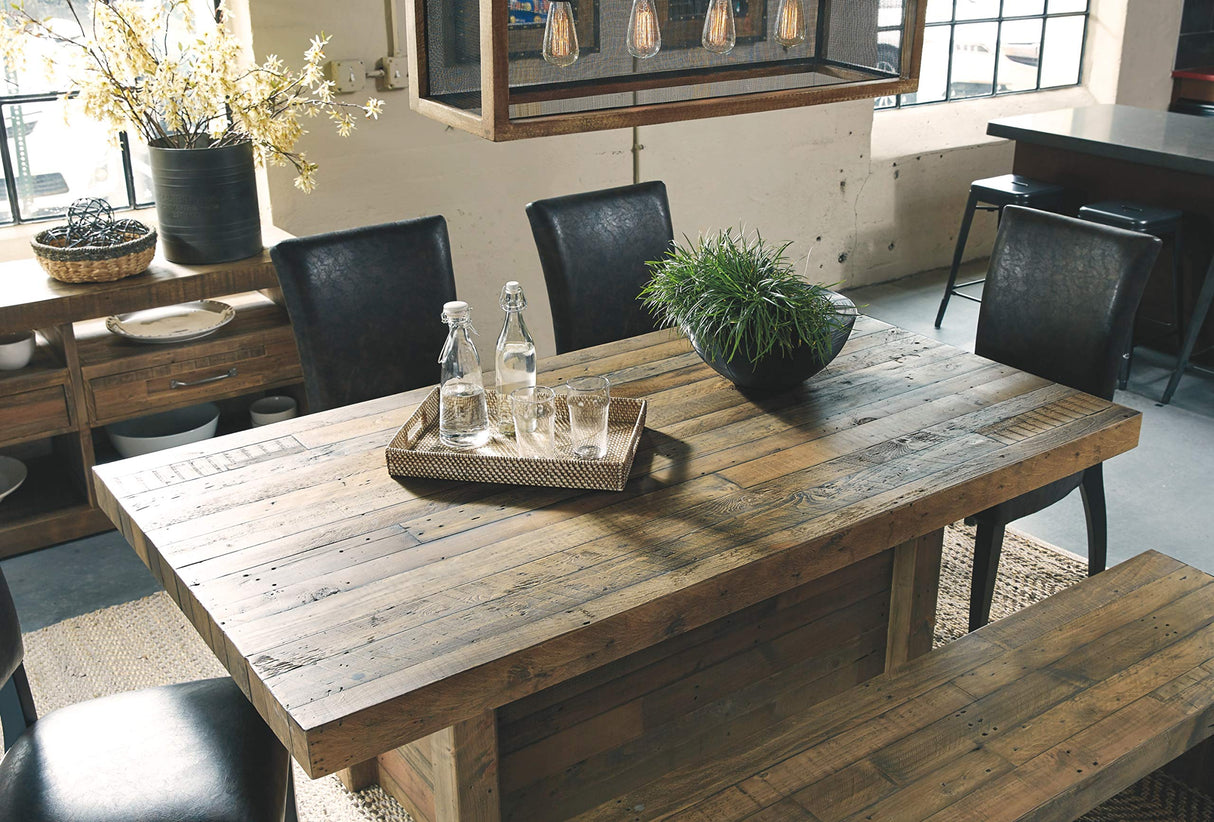 Sommerford Rustic Wood Dining Room Long Bench