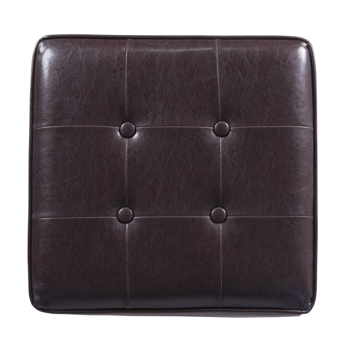 Leatherette Tufted Square Storage Ottoman with Hinged Lid