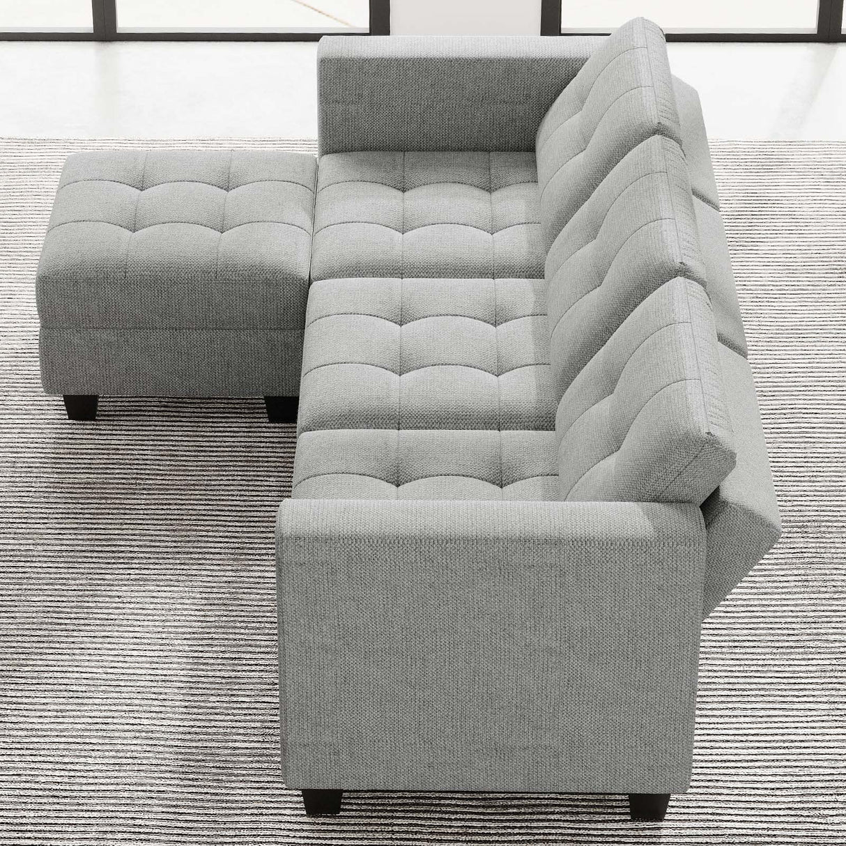 Sofa Couch with Storage Seats Convertible Sectional Couch