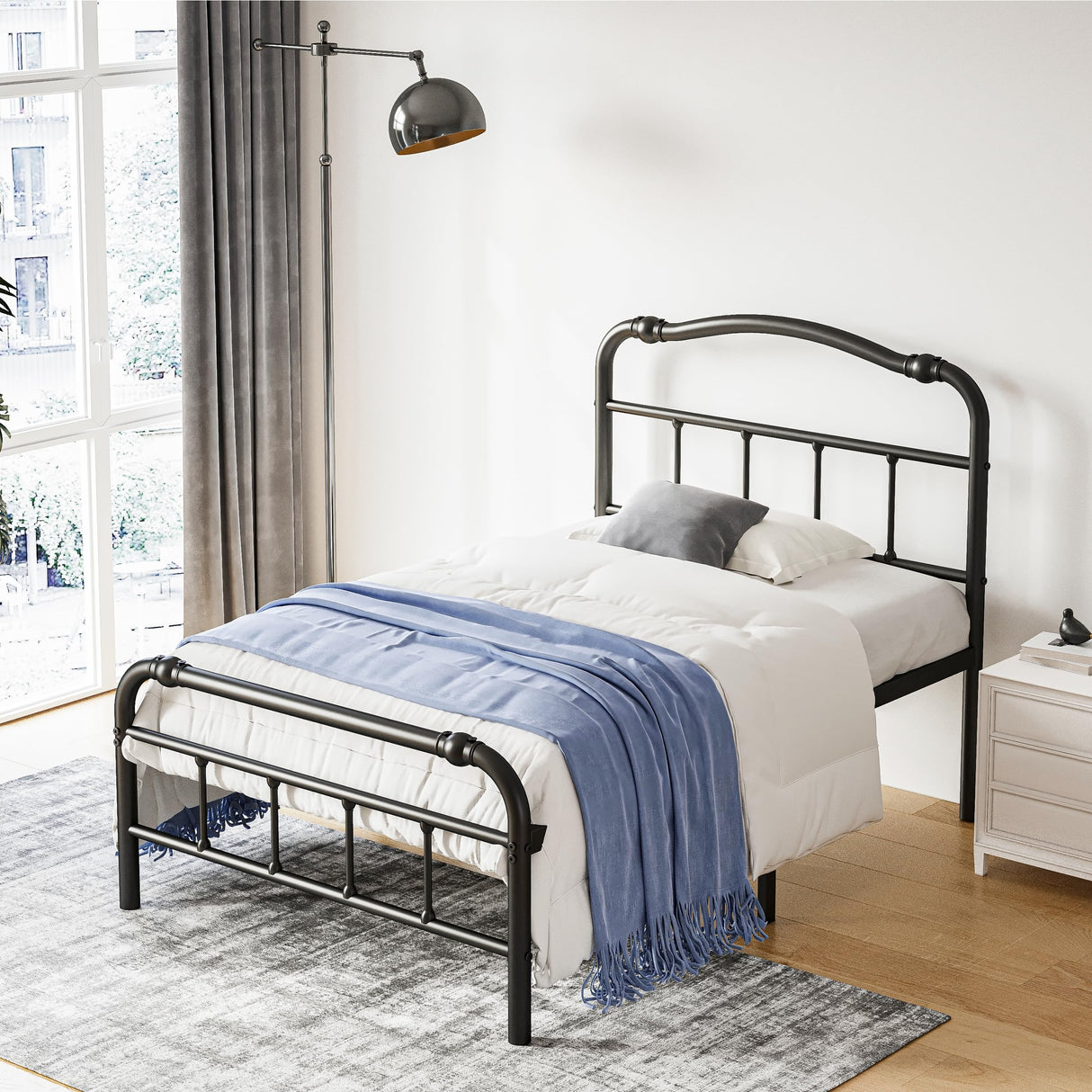 Twin Bed Frame with Headboard and Footboard, 14 Inch High, Heavy Duty Bed Frame