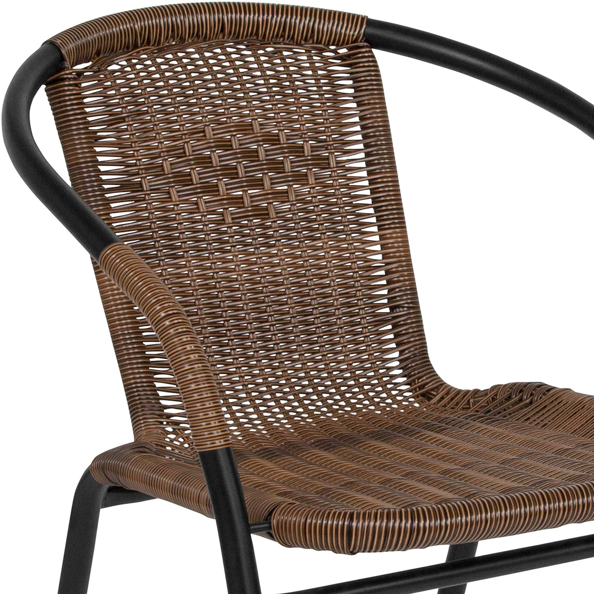 2 Pack Medium Brown Rattan Indoor-Outdoor Restaurant
