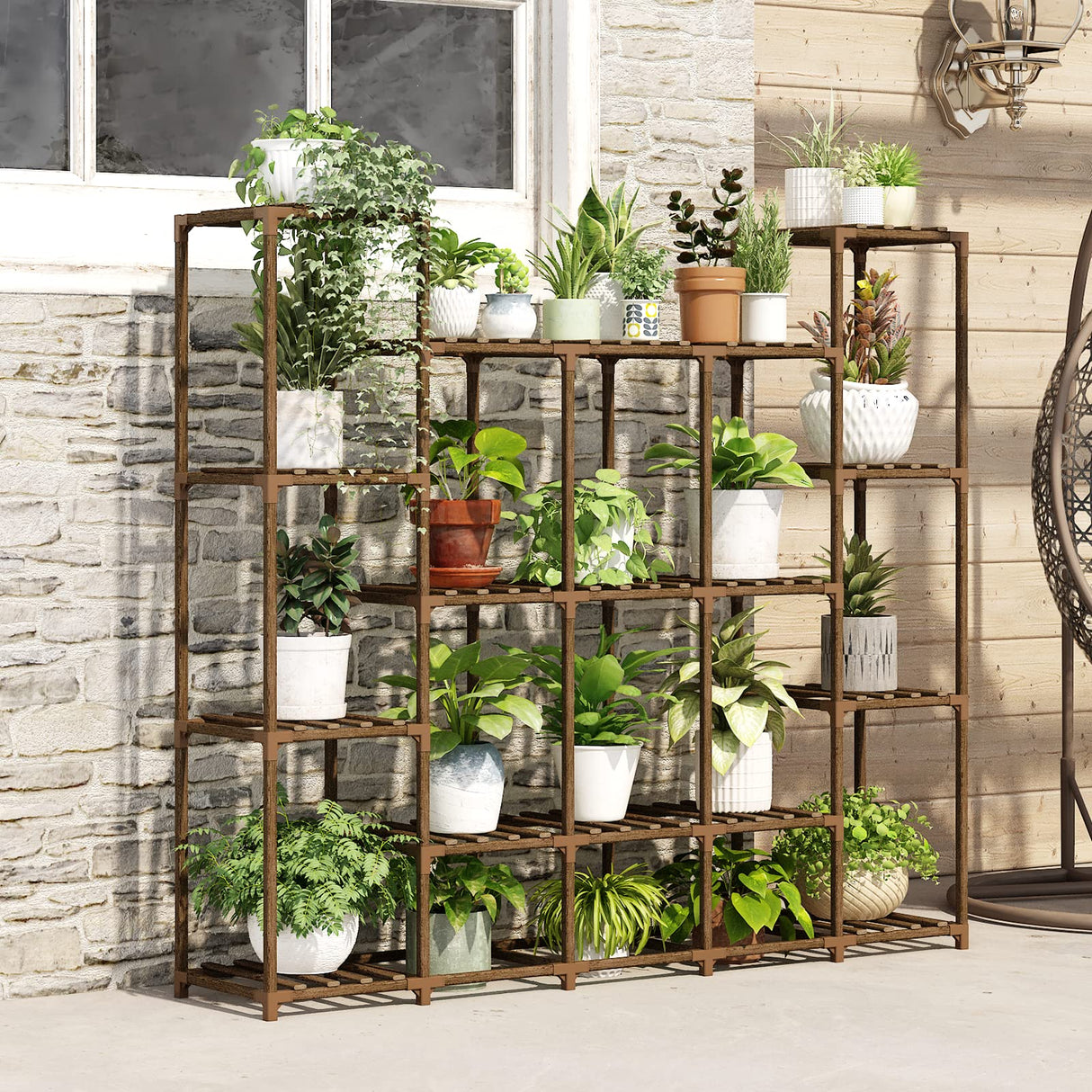 Eco Friendly 11-Tier Wooden Plant Stand