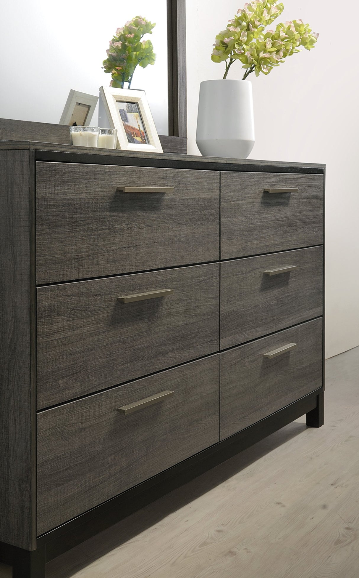 Ioana 187 Antique Grey Finish Wood Bed Room Set, Queen Size Bed