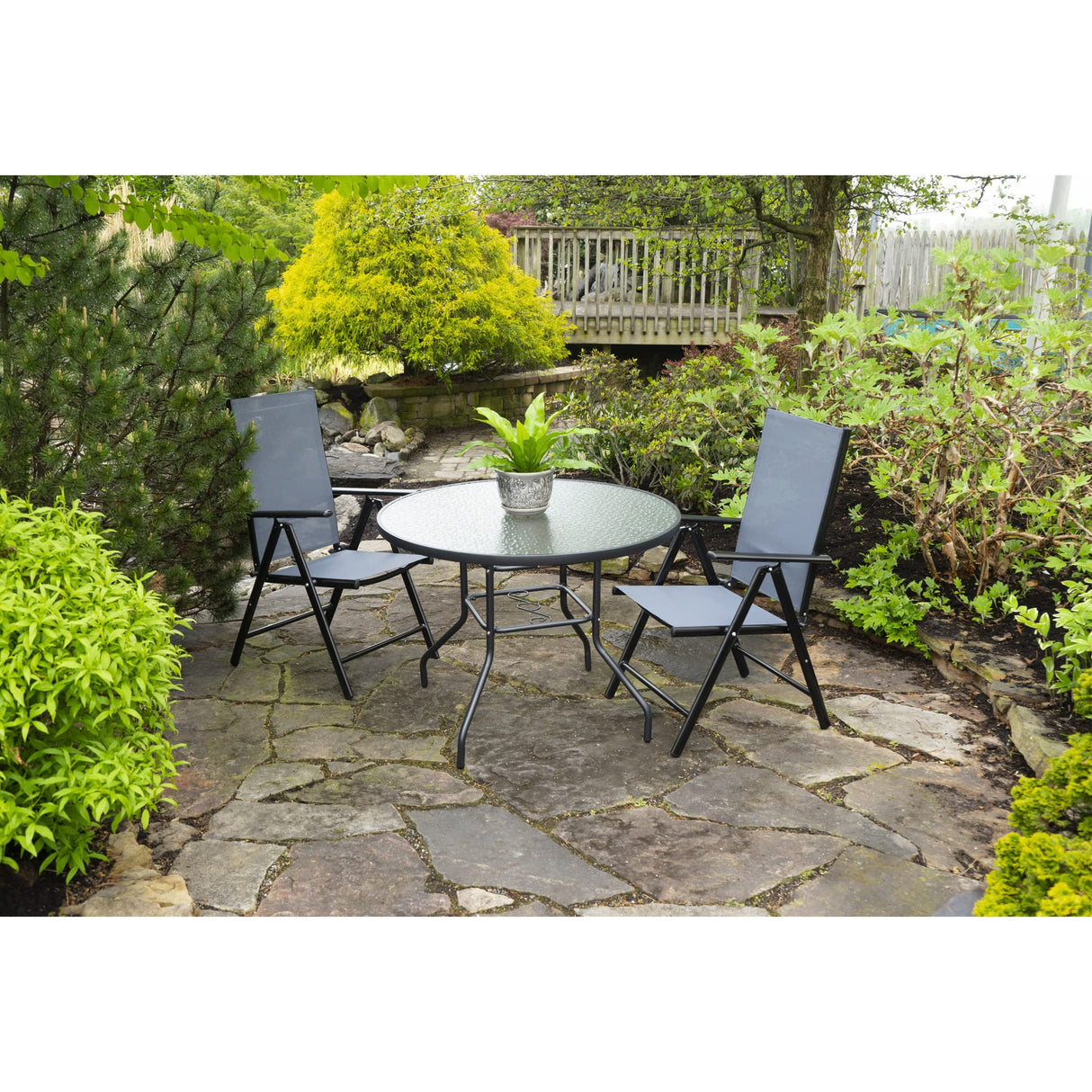 Outdoor Steel Dining Table Patio Furniture