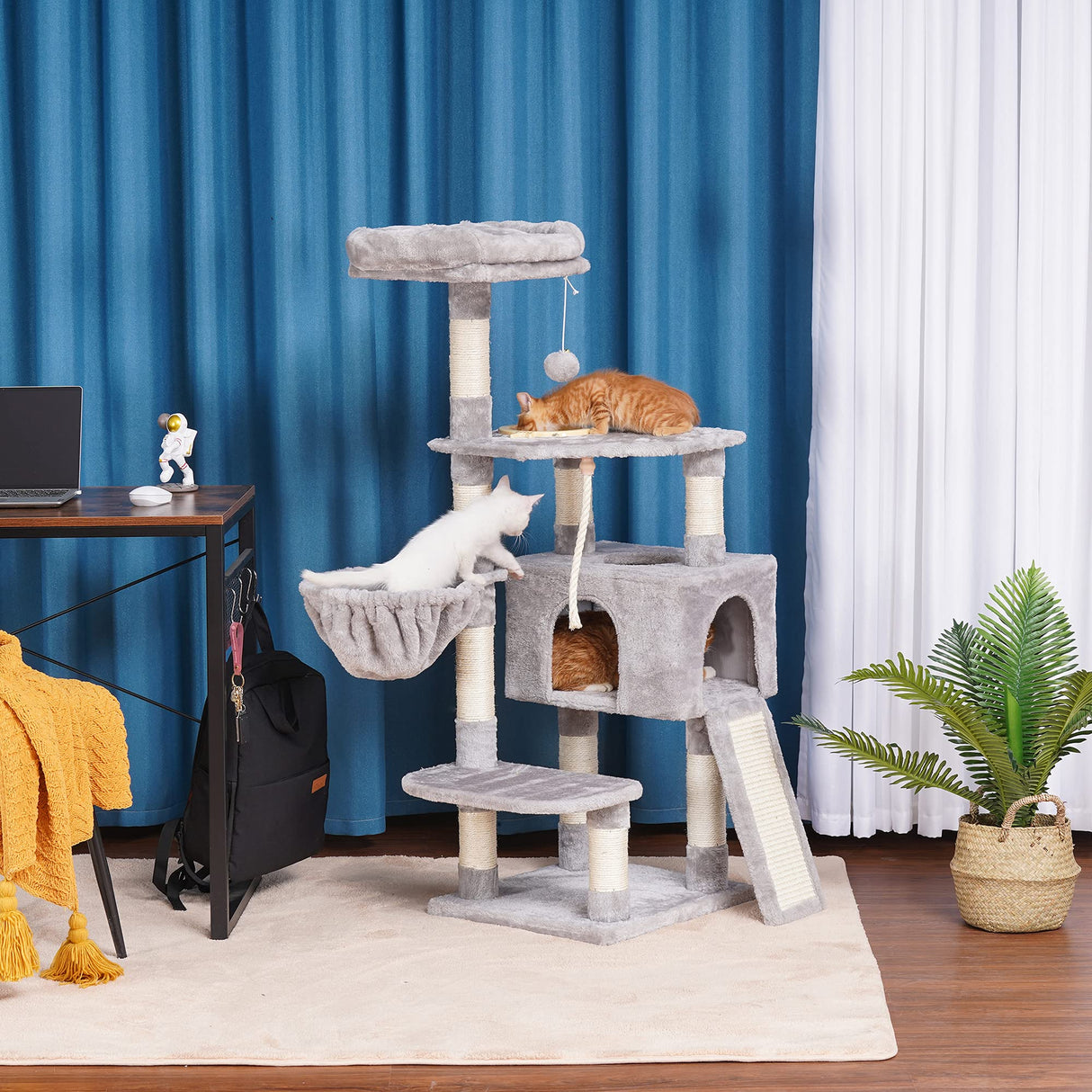 Cat Tree Cat Tower for Indoor Cats Multi-Level Cat Furniture Condo with Feeding Bowl